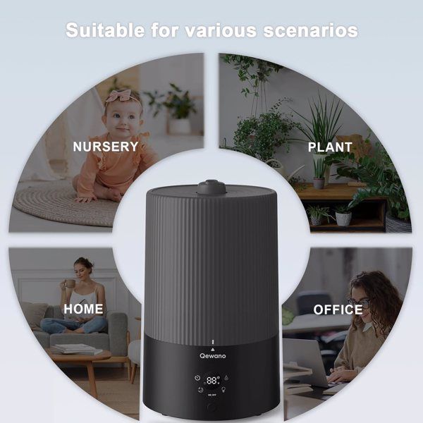 4L Top Fill Ultrasonic Cool Mist Humidifiers for Bedroom, with Oil Diffuser and Nightlight, for Baby Nursery & Plants, for Large Room, Lasts Up to 50 Hours, Auto Shut-Off - Discount Msrp 
