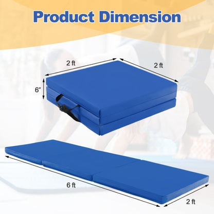 Portable Tri-Fold Gym Mat with Handles for Yoga - Discount Msrp 
