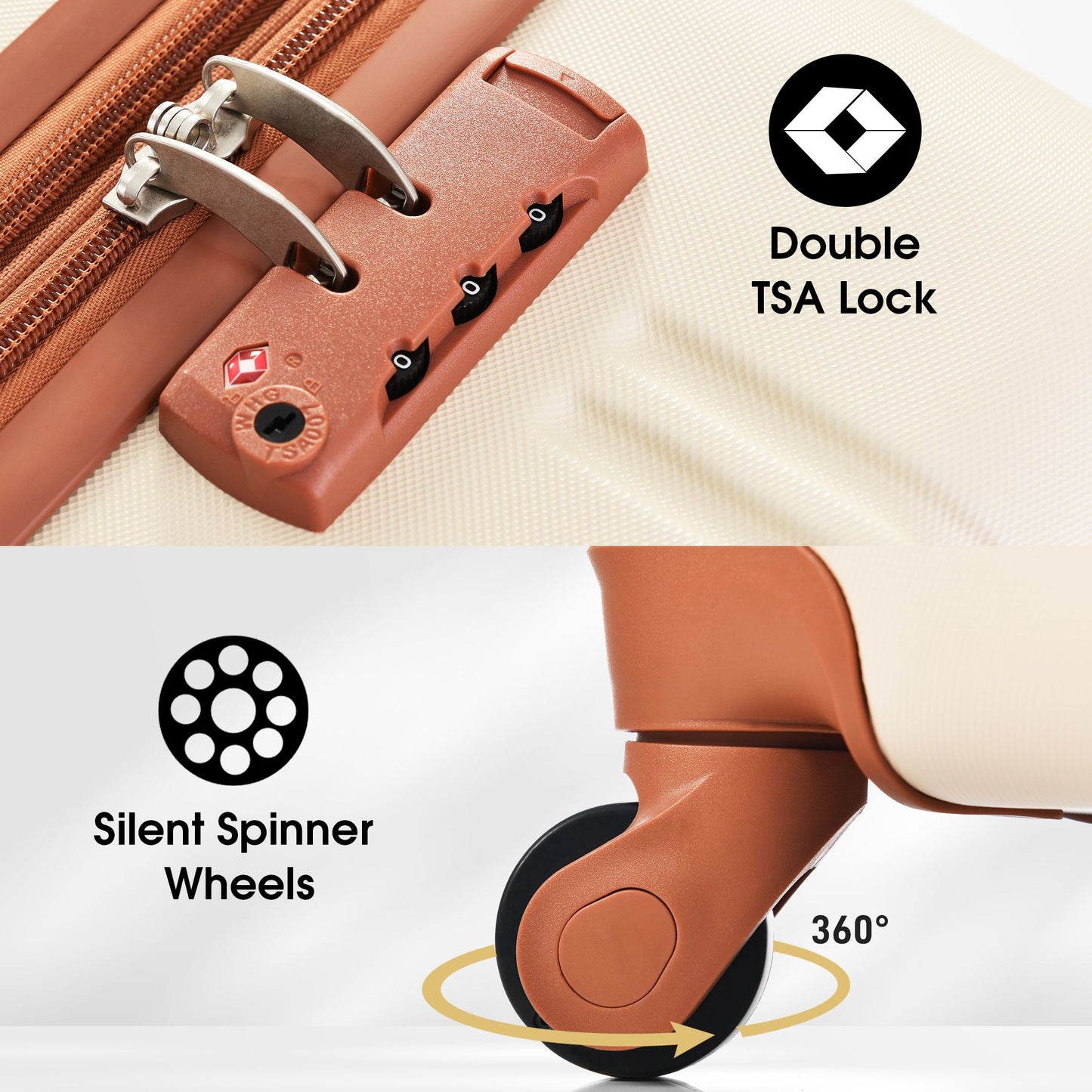 Hardshell Luggage Sets 4 pcs + Bag Spinner Suitcase with TSA Lock Lightweight-16"+20"+24"+28" Luggages - Discount Msrp 