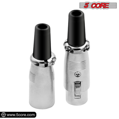 5Core XLR Connector Male Female to 1/4 Audio Jack 3 Pin Secure Mic Plug w Locking Ends - Discount Msrp 