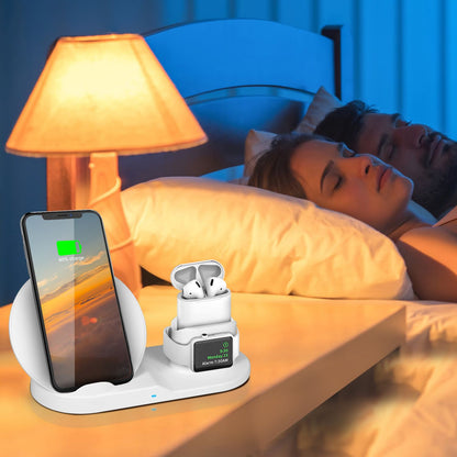Wireless Charger 10W Fast Charging Station For iPhone Apple iWatch Series 5/4/3/2/1 AirPods - Discount Msrp 