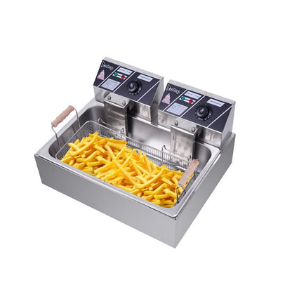 [Replace the old encoding 82308600]Eh83O 110V Oil Consumption 12.7Qt/12L Oil Pan Total Capacity 23.26Qt/22L Stainless Steel Large Single-Cylinder Electric Fryer 5000W Max - Discount Msrp 