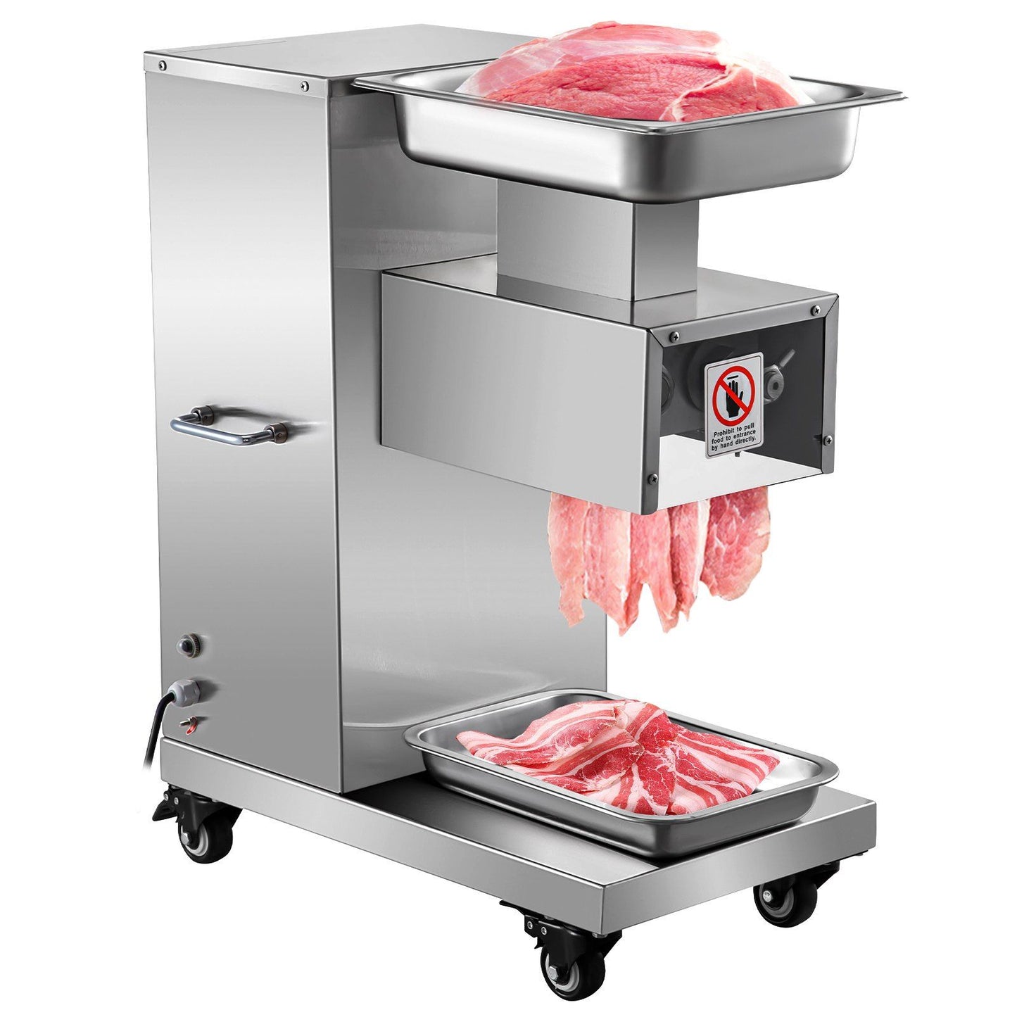 VEVOR 110V Commercial Meat Cutter Machine 1100LB/H Electric Meat Cutting Machine 750W Commercial Meat Slicer 3mm Blade Restaurant Food Slicer Stainless Steel For Kitchen Restaurant Supermarket - Discount Msrp 