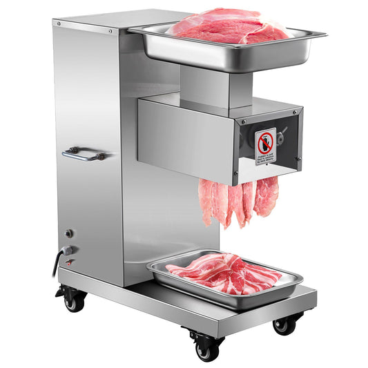VEVOR 110V Commercial Meat Cutter Machine 1100LB/H Electric Meat Cutting Machine 750W Commercial Meat Slicer 3mm Blade Restaurant Food Slicer Stainless Steel For Kitchen Restaurant Supermarket - Discount Msrp 
