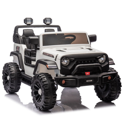 24V Two-seater Kids Ride On Electric Car W/parents control,Seat width 19.69in,400W motor,Four-wheel suspension,light&searchlight,USB,MP3,Bluetooth,Provide a speed of 1.86-4.35MPH for kids of 3+. - Discount Msrp 