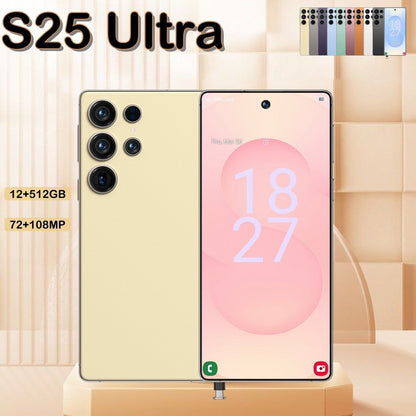 I25 Ultra 5G Smartphone, 12+512GB Unlocked Cell Phone, 6.8" HD Screen Unlocked Phones, , 6000mAh Battery, Built in Pen, Android 14, Face ID+Fingerprint Lock(Golden) - Discount Msrp 
