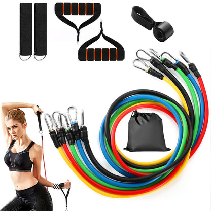 11Pcs Resistance Bands Set Fitness Workout Tubes Exercise Tube Bands Up to 100lbs - Discount Msrp 