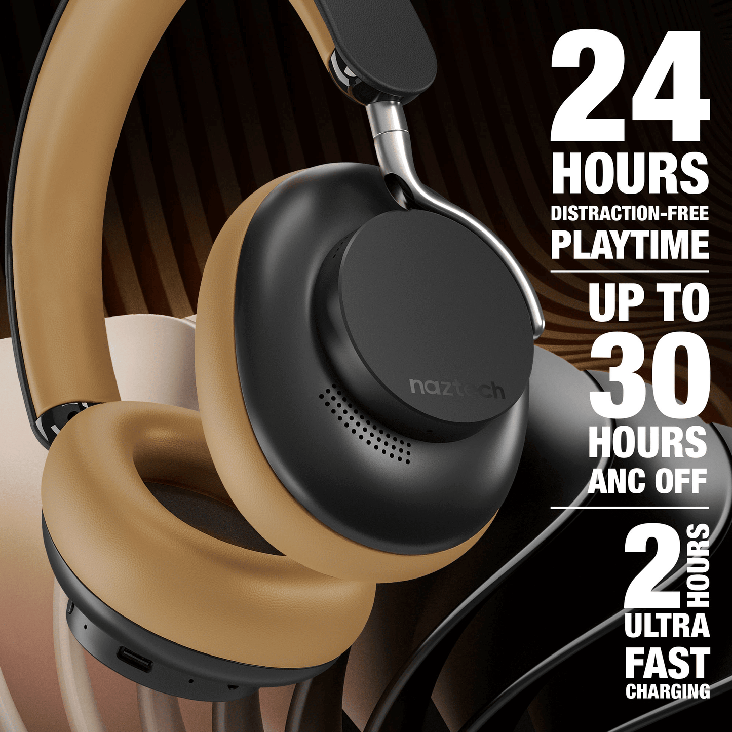 Naztech Aura 360 ANC Wireless Headphones - Discount Msrp 