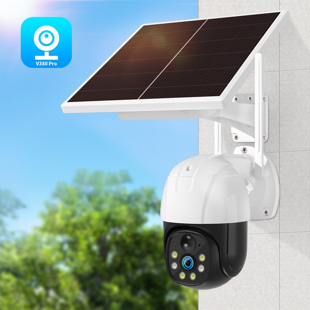 V380 P5 WiFi IP65 Waterproof Camera Outdoor Low Power Solar Ball Wireless Camera; 1080P HD IP Security Camera With Auto Tracking IR Night Vision Without TF/SD Card - Discount Msrp 