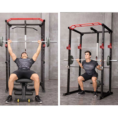 Multi-functional Power Cage,Home Adjustable Pullup Squat Rack 1000Lbs Capacity Comprehensive Fitness Barbell Rack - Discount Msrp 