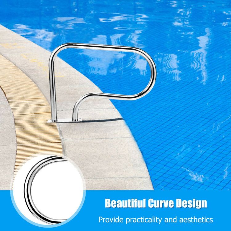 Stainless Steel Swimming Pool Hand Rail with Base Plate - Discount Msrp 