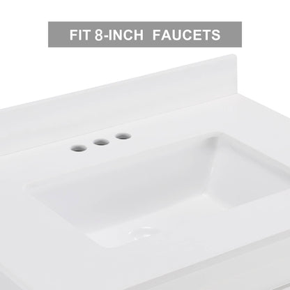 [VIDEO provided]30" Bathroom Vanity with Single Sink Combo, Farmhouse Undermount Bathroom Sink Cabinet with Sliding Barn Doors and 2 Drawers, Freestanding Bathroom Vanities,White - Discount Msrp 