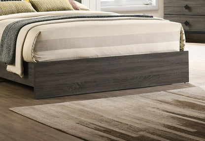 Contemporary 1pc Queen Size Bed Bedroom Furniture Upholstered Headboard Rubberwood 1pc Bedframe Gray Finish - Discount Msrp 