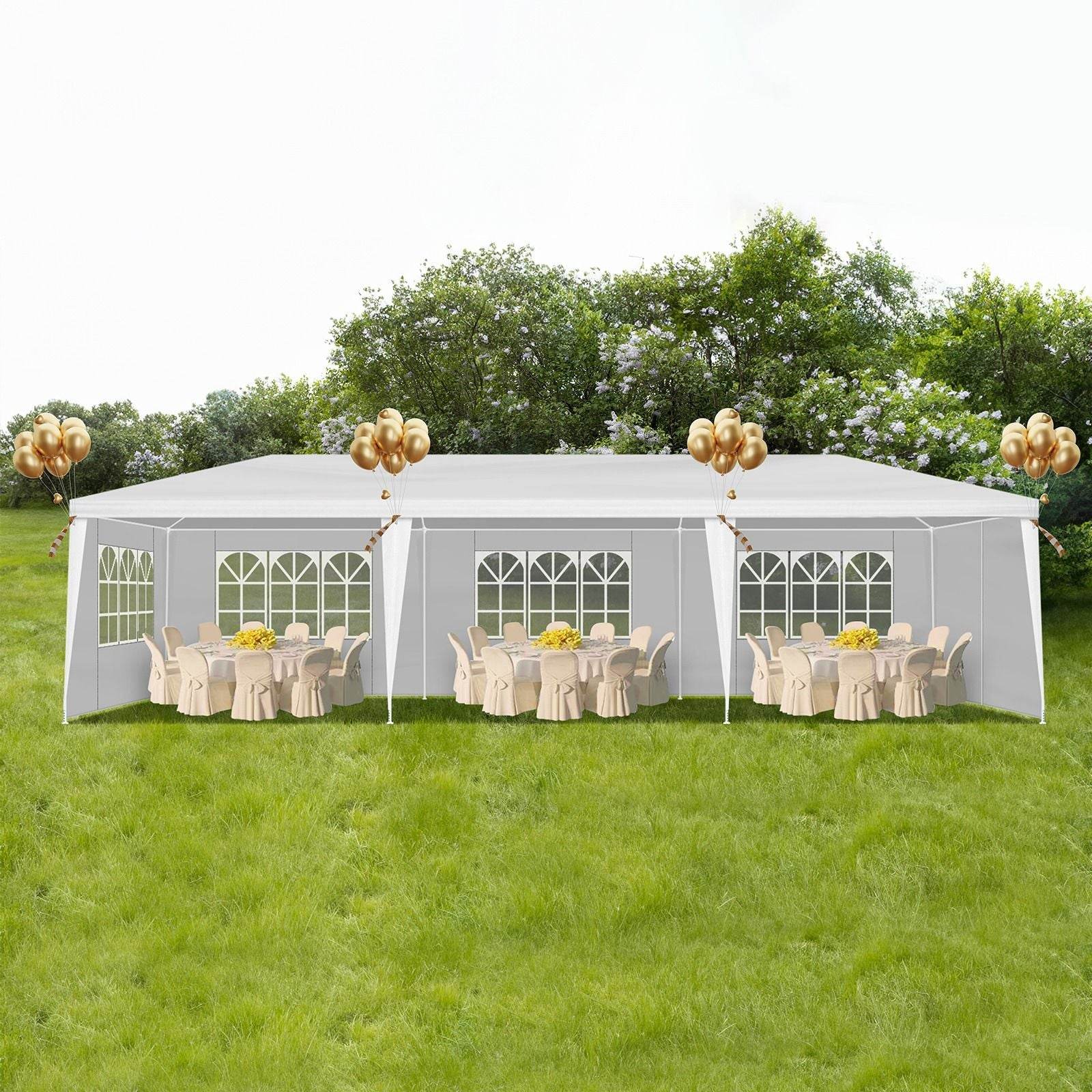 1 Set of 10'x30' Party Tent Canopy for Outdoor Weddings, Heavy-Duty Waterproof Event Shelter with Removable Sidewalls, Ideal for Parties, Booths, and Gatherings. - Discount Msrp 