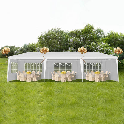 1 Set of 10'x30' Party Tent Canopy for Outdoor Weddings, Heavy-Duty Waterproof Event Shelter with Removable Sidewalls, Ideal for Parties, Booths, and Gatherings. - Discount Msrp 