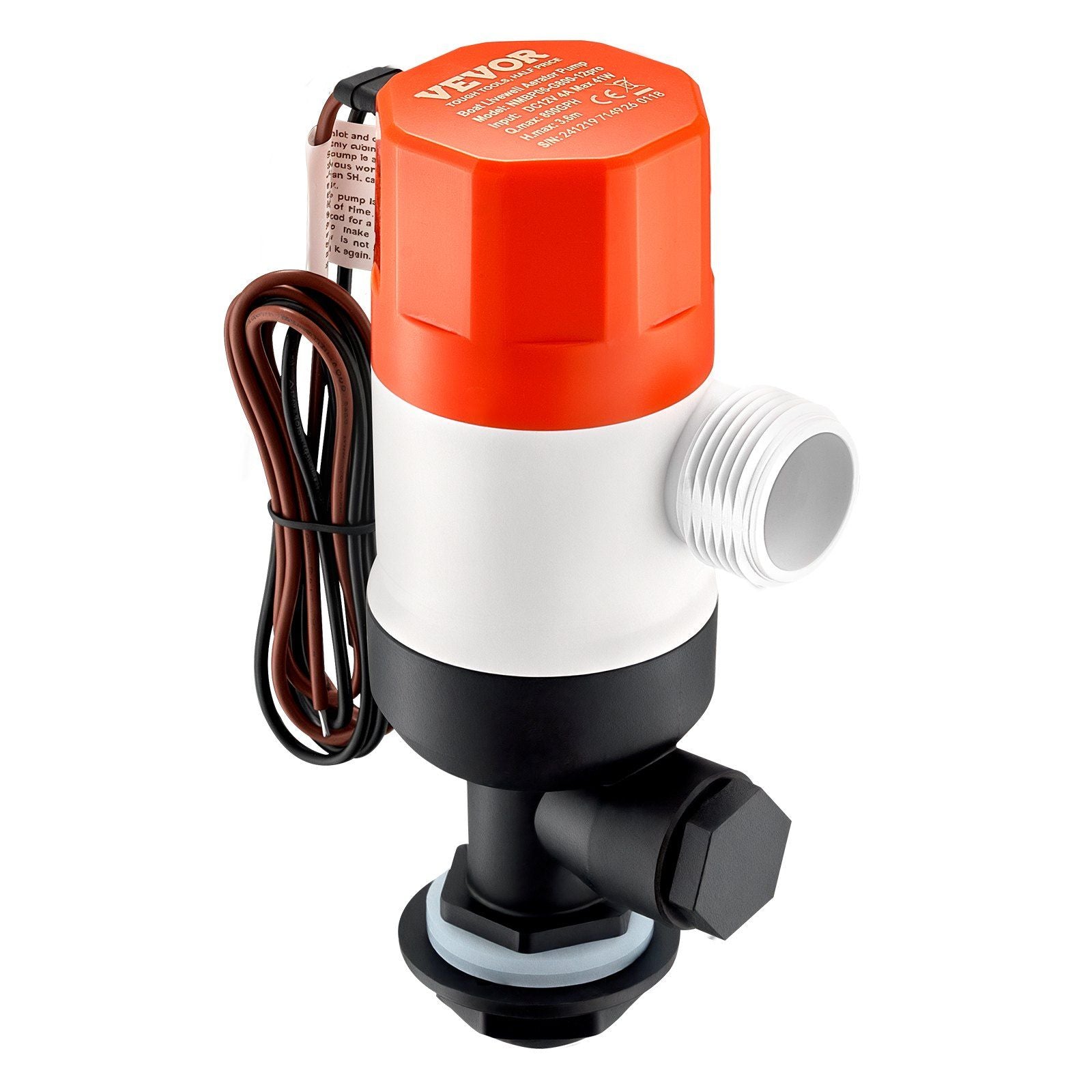Livewell Pump for Boat 12V 800 GPH Livewell Aerator Pump Straight 2 Inlets - Discount Msrp 