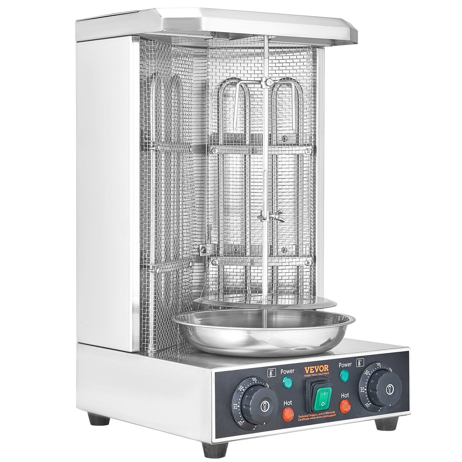 VEVOR Shawarma Grill Machine, 13 lbs Capacity, Chicken Shawarma Cooker Machine with 2 Burners, Electric Vertical Broiler Gyro Rotisserie Oven Doner Kebab Machine, for Home Restaurant Kitchen Parties - Discount Msrp 