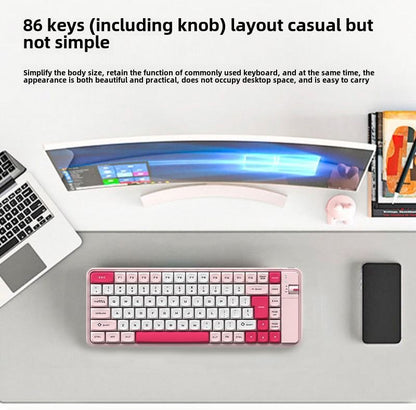 QW06 Office Entertainment Dual Mode Color Keyboard and Mouse Set Wireless Bluetooth Universal Keyboard Girls High-Value Set - Discount Msrp 