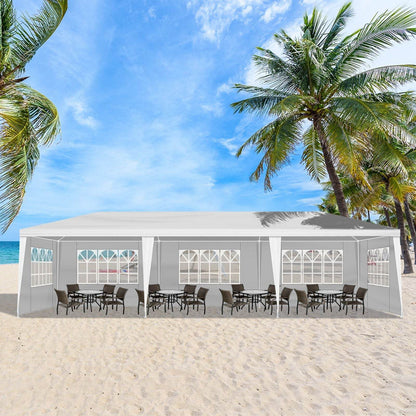1 Set of 10'x30' Party Tent Canopy for Outdoor Weddings, Heavy-Duty Waterproof Event Shelter with Removable Sidewalls, Ideal for Parties, Booths, and Gatherings. - Discount Msrp 
