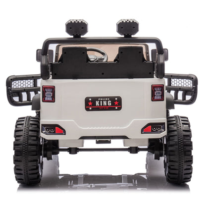 24V Two-seater Kids Ride On Electric Car W/parents control,Seat width 19.69in,400W motor,Four-wheel suspension,light&searchlight,USB,MP3,Bluetooth,Provide a speed of 1.86-4.35MPH for kids of 3+. - Discount Msrp 
