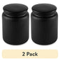 (2 pack) Medium (815mL) Ceramic Ribbed Kitchen Organization Jar, Black - Discount Msrp 