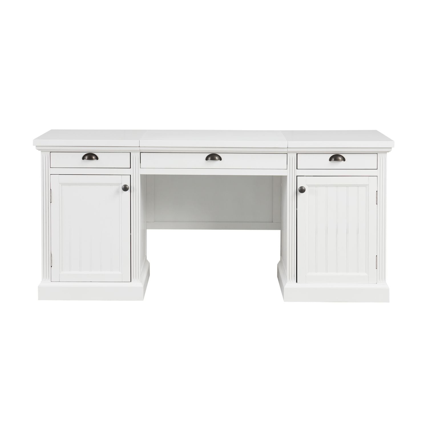 67''Modern Executive Desk,Computer Desk with 2 Storage Cabinet and 3 Drawers, Rectangle Home Office Desk with back ,Reading Desk,Writing Table,Workstation for Home Office,Living Room,study,White - Discount Msrp 