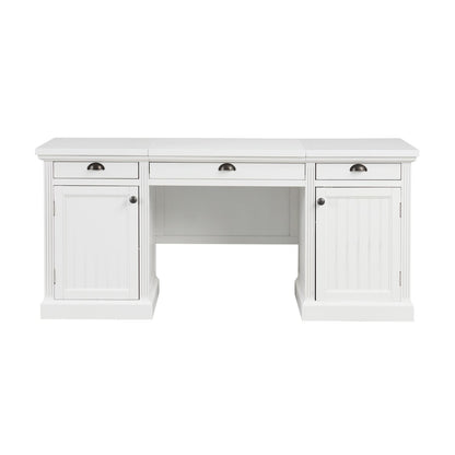 67''Modern Executive Desk,Computer Desk with 2 Storage Cabinet and 3 Drawers, Rectangle Home Office Desk with back ,Reading Desk,Writing Table,Workstation for Home Office,Living Room,study,White - Discount Msrp 