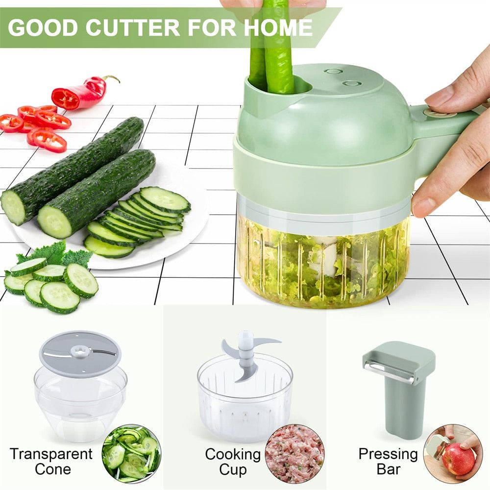 Portable Handheld 4 in 1 Electric Vegetable Slicer - Discount Msrp 