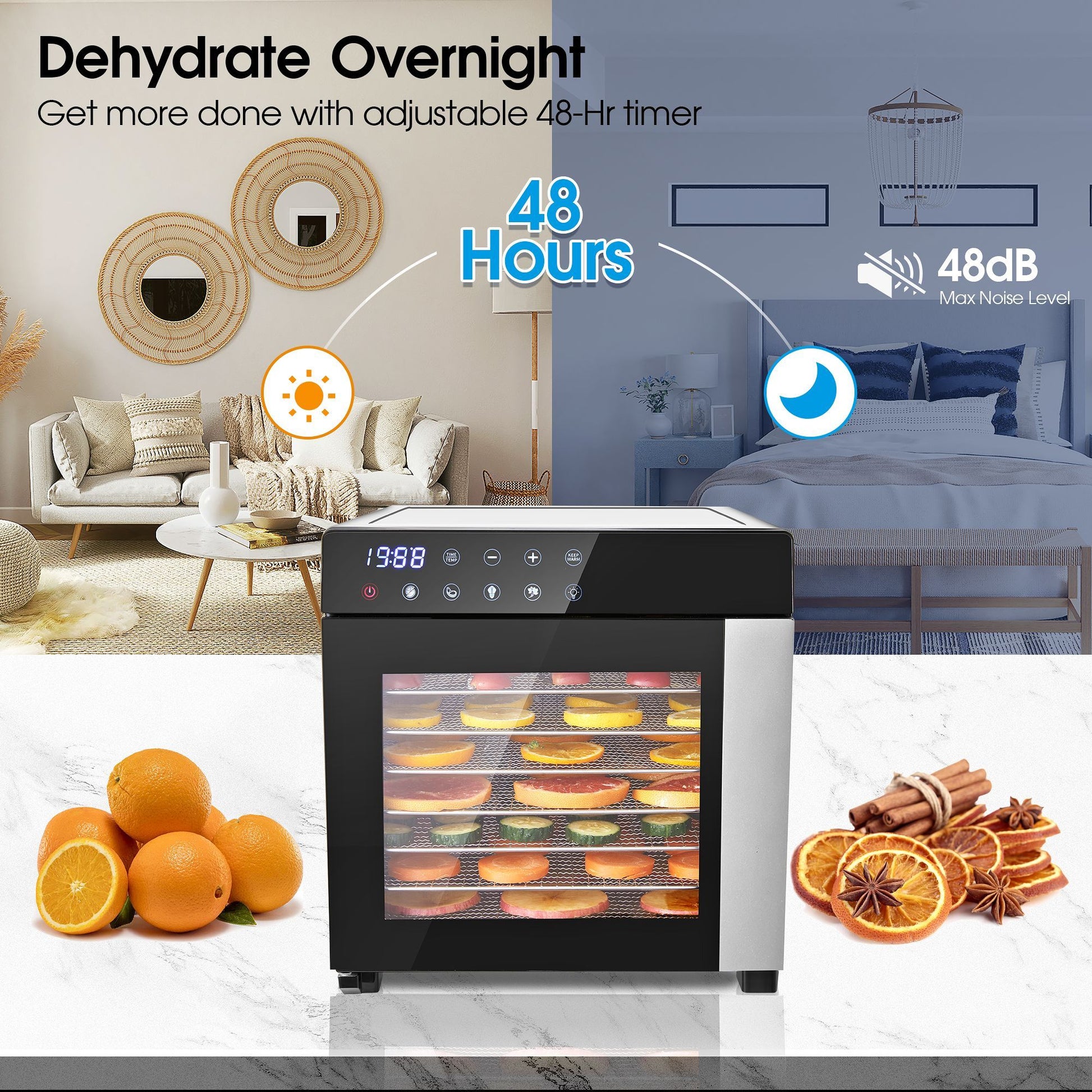 Food Dehydrator Machine 25QT, 8 Trays Stainless Steel Dehydrator Machine, Large Capacity Dehydrators for Food and Jerky, Herbs, Yogurt, Veggies, Dog Treats - Discount Msrp 
