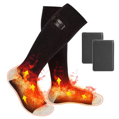 Electric Heated Socks for Men Women Battery Powered Heated Socks Rechargeable Feet Warmer with 4 Temperature Levels Indoor Outdoor Machine Washable - Discount Msrp 