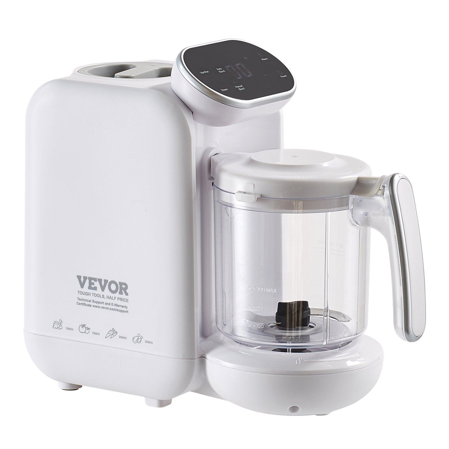 VEVOR Baby Food Maker, 430W Baby Food Processor with 750 ml Tritan Bowl, SUS304 Stainless Steel, 5 in 1 Baby Food Puree Blender Steamer Grinder for Food, Fruit, Vegetable, Meat - Discount Msrp 
