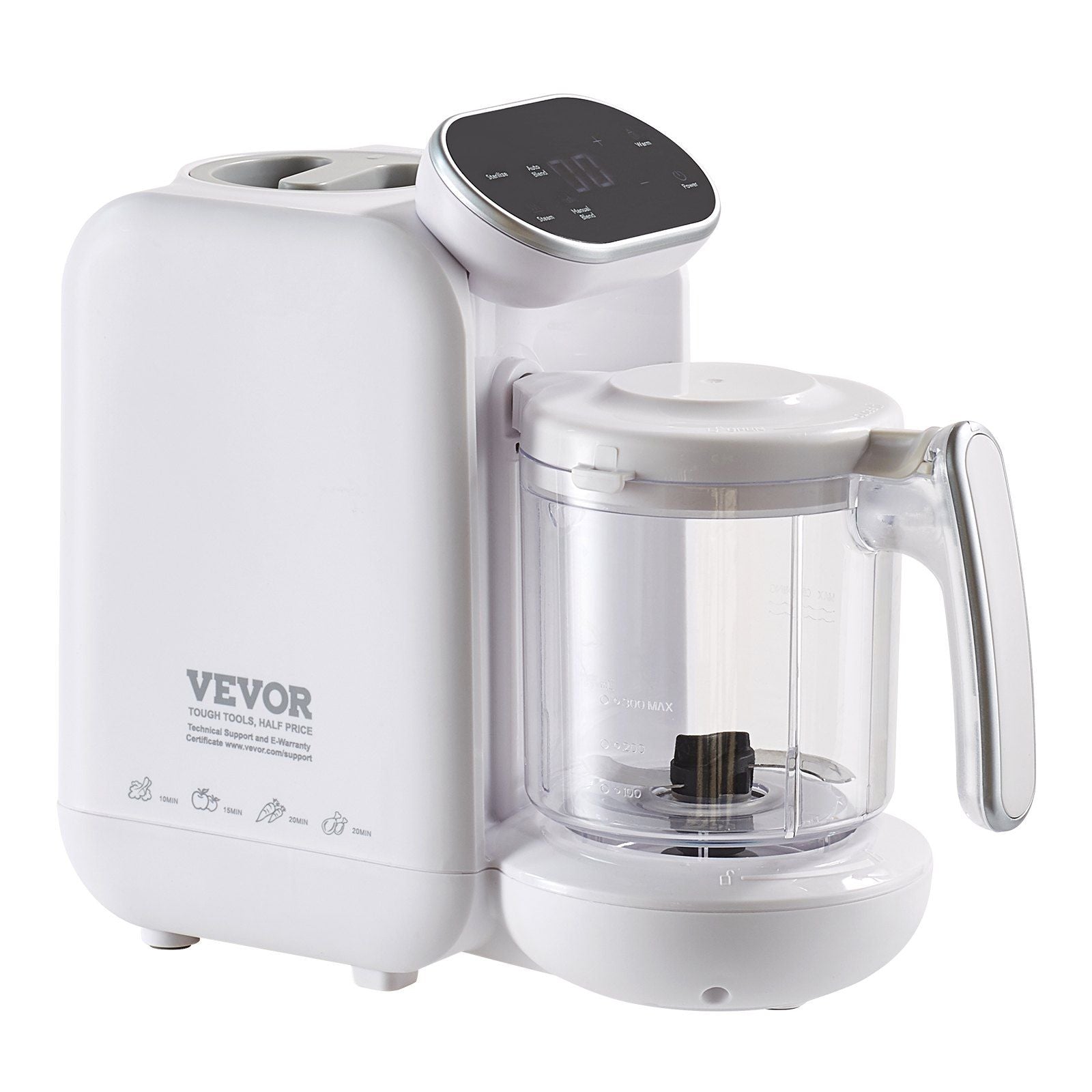 VEVOR Baby Food Maker, 430W Baby Food Processor with 750 ml Tritan Bowl, SUS304 Stainless Steel, 5 in 1 Baby Food Puree Blender Steamer Grinder for Food, Fruit, Vegetable, Meat - Discount Msrp 