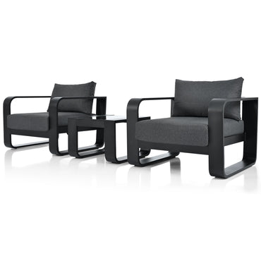 3-pieces Aluminum Frame Patio Furniture With 6.7" Thick Cushion And Coffee Table, All Weather Use Olefin fabric Outdoor Chair - Discount Msrp 