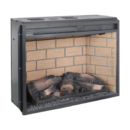 23 inch infrared quartz heater fireplace insert -woodlog version with brick - Discount Msrp 