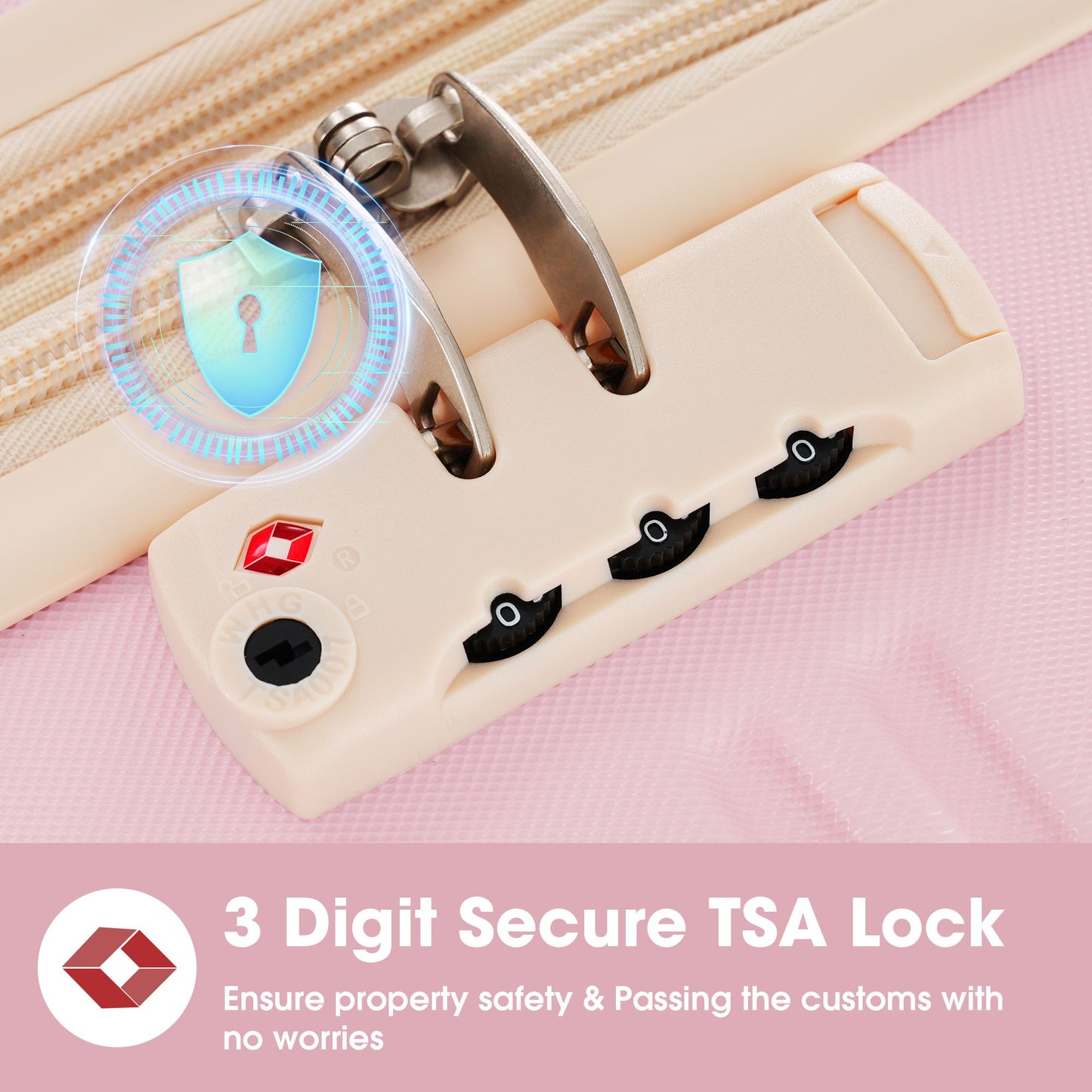 3 Piece Luggage Set Hardside Spinner Suitcase with TSA Lock 20" 24' 28" Available - Discount Msrp 