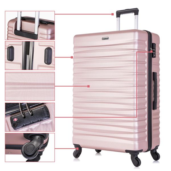 Hardshell Luggage Sets Suitcase ABS Lightweight with Spinner Wheels and TSA Lock Blue - Discount Msrp 
