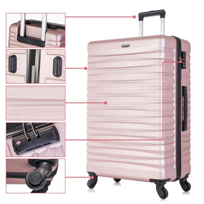 Hardshell Luggage Sets Suitcase ABS Lightweight with Spinner Wheels and TSA Lock Blue - Discount Msrp 