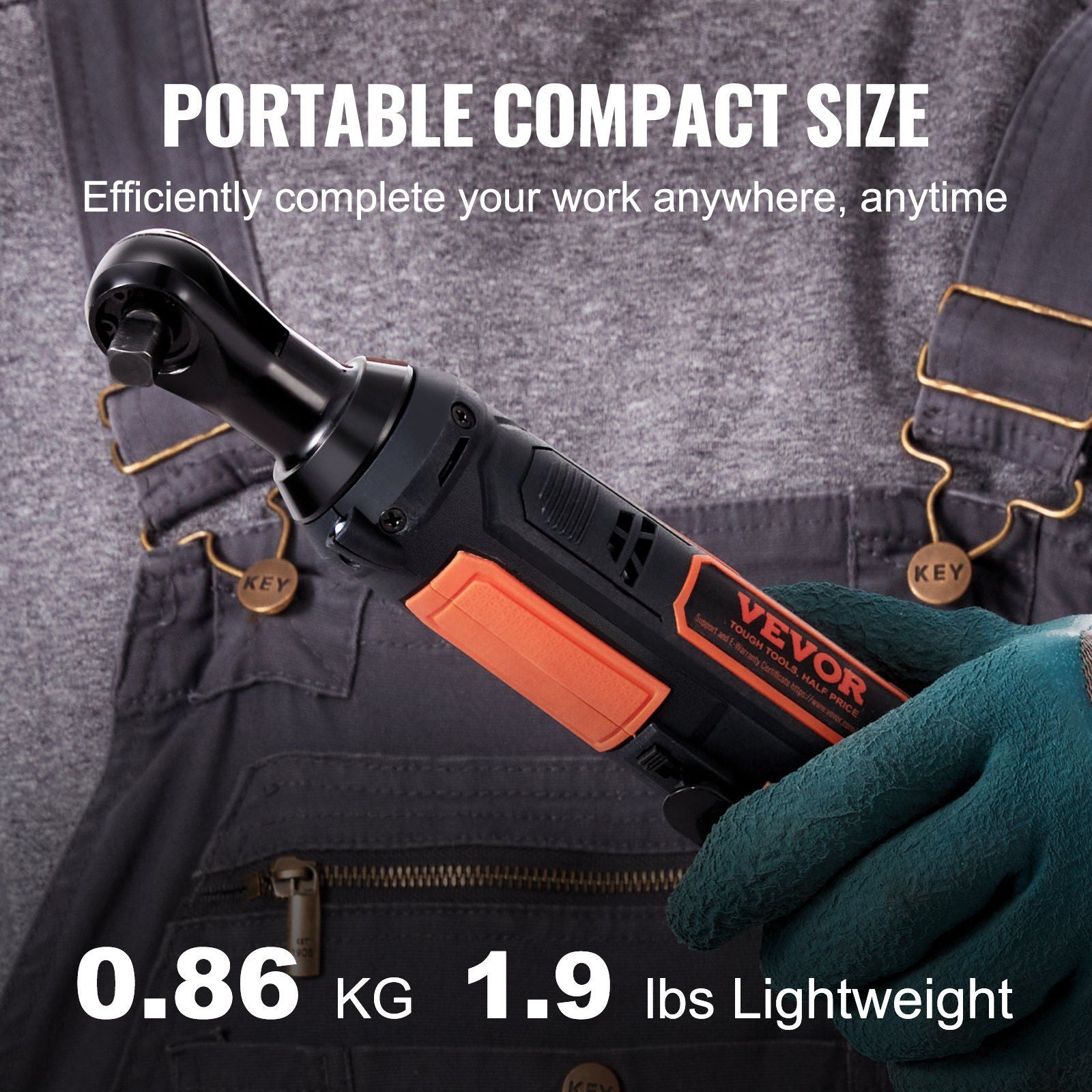 VEVOR 3/8" Cordless Electric Ratchet Wrench Set, 12V 33 Ft-lbs Power Ratchet Tool Kit, 45-Min Fast Charge, 2-Pack 2.0Ah Battery, Built-in LED Light, Variable Speed Trigger, 10 Sockets - Discount Msrp 