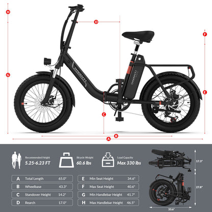 INVANTI EB11 Electric Bike 500W Folding Bike 48V 10.4AH 7S Shimano Electric Bicycle - Discount Msrp 