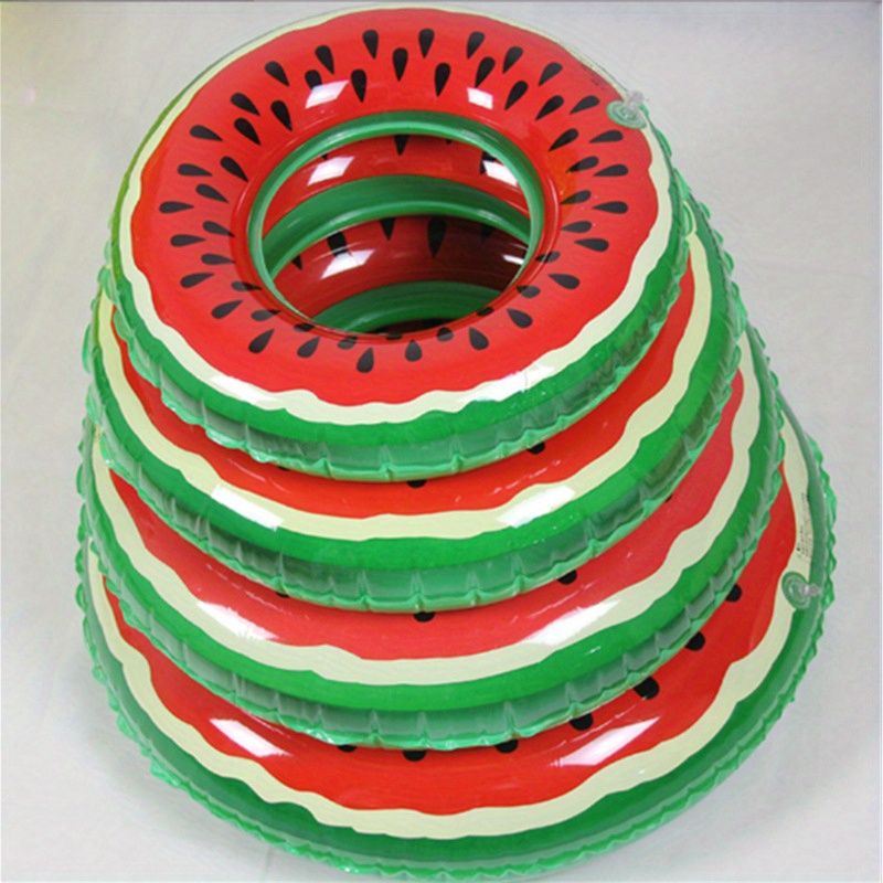 1pc Inflatable Watermelon Swimming Ring; Thickened PVC Fruit Swimming Ring; Inflatable Children's Swimming Ring For Beach - Discount Msrp 