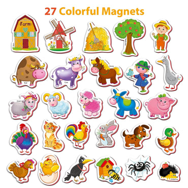 27 Foam Fridge Magnets for Toddlers 3 years Farm Animals Magnets for Kids - Discount Msrp 