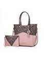 MKF Collection Iris Snake Embossed Vegan Leather Women Tote Bag with matching Wristlet Pouch by Mia k - Discount Msrp 