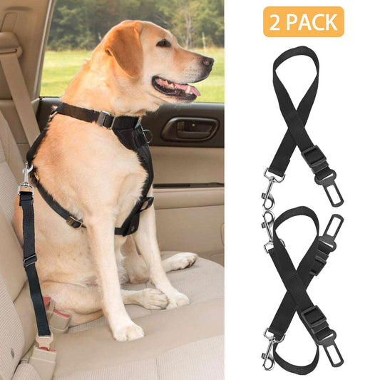 2Pcs Pet Dog Seat Belt Leash Adjustable Pet Dog Cat Safety Leads Harness - Discount Msrp 