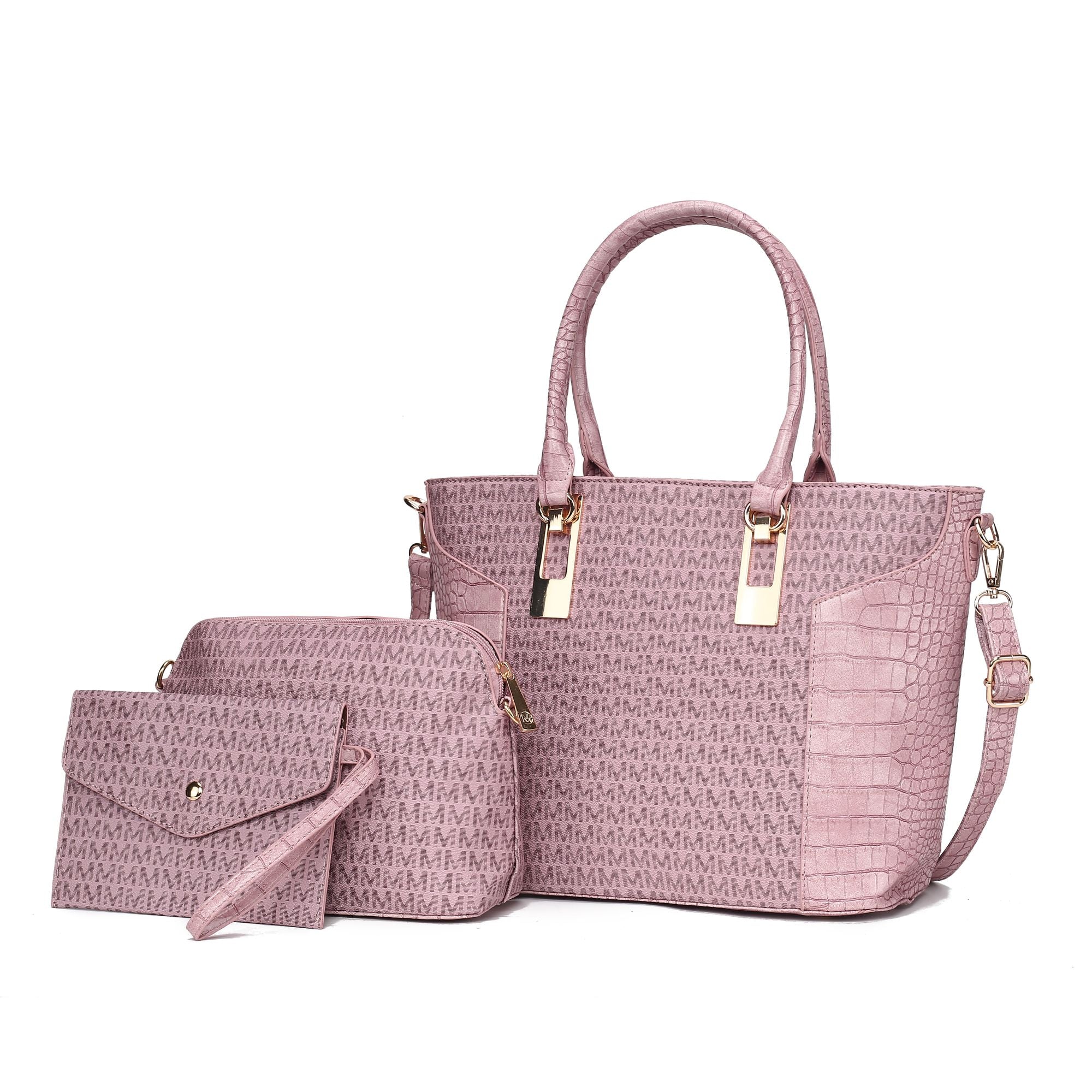 MKF Collection Shonda 3PC Tote with Cosmetic Pouch & Wristlet by Mia k - Discount Msrp 