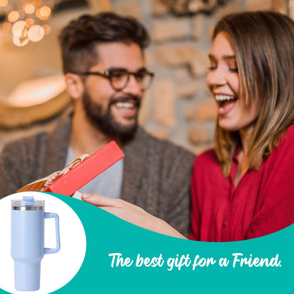 40oz large capacity tumbler, With Handle And Straw Lid, Insulated Reusable Stainless Steel Water Bottles Travel Mug Coffee Cup car cup water cup For Men Women Outdoor Camping Driving, gift - Discount Msrp 