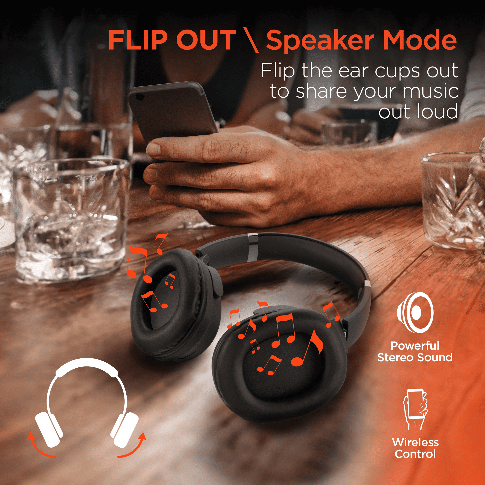 HyperGear Flip 2-in-1 Headphones Plus Speaker - Discount Msrp 