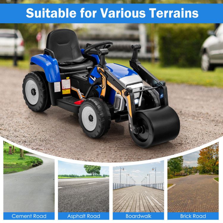 12V Kids Ride on Road Roller with 2.4G Remote Control - Discount Msrp 