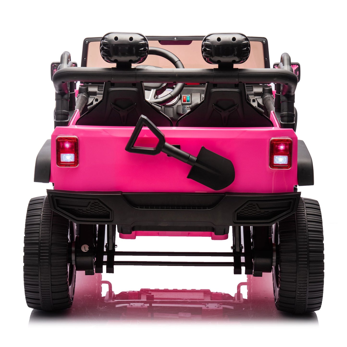 24V Two-Seater Kids Ride On Truck Car W/Parents Control,200w*2,Seat width 20.28in,Four-wheel Suspension,LED Lights,Music,MP3,Bluetooth,Two independent seat belts,Suitable for off-road For Kids Aged 3+ - Discount Msrp 