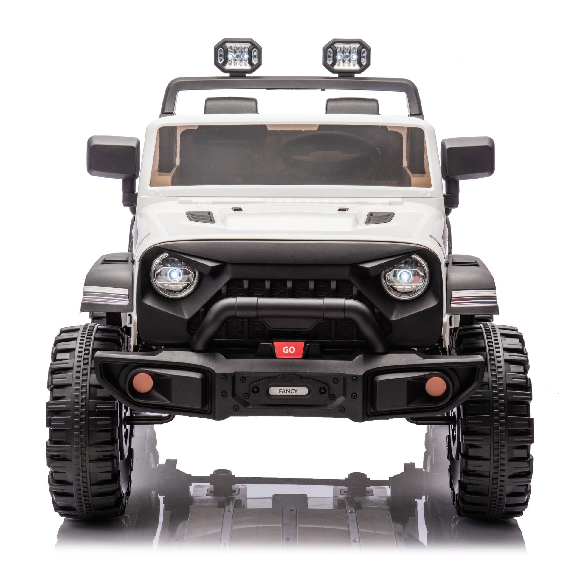 24V Two-seater Kids Ride On Electric Car W/parents control,Seat width 19.69in,400W motor,Four-wheel suspension,light&searchlight,USB,MP3,Bluetooth,Provide a speed of 1.86-4.35MPH for kids of 3+. - Discount Msrp 
