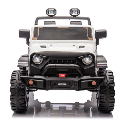 24V Two-seater Kids Ride On Electric Car W/parents control,Seat width 19.69in,400W motor,Four-wheel suspension,light&searchlight,USB,MP3,Bluetooth,Provide a speed of 1.86-4.35MPH for kids of 3+. - Discount Msrp 